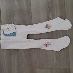 VIVERANO White Girls Tights Organic Cotton  3 to 6 Months